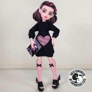 🎨 For Monster High G3 Draculaura- Lace Heart Sweater Dress and Stockings